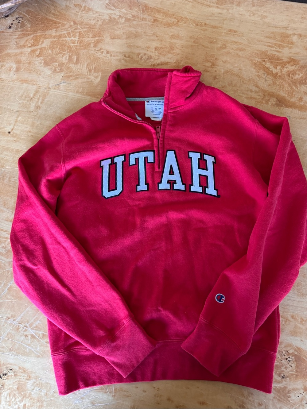 Champion Red Utah Quarter-Zip Sweatshirt